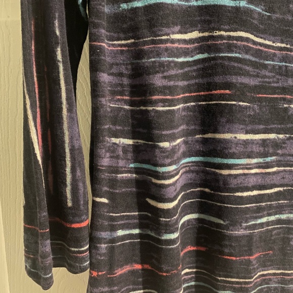 NIC+ZOE Women's Long Sleeve 3/4 Striped Top - Black and Multicolor Size S - Picture 5 of 9